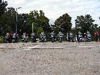 Rollerparade auf dem Parkplatz bei Schloss Sanssouci